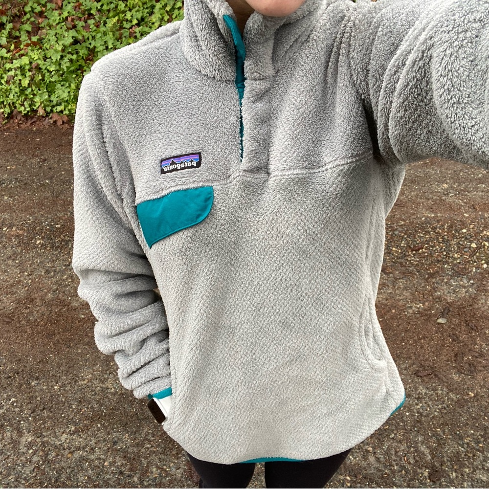 Patagonia Re-tool Pullover Jacket Teal Trim